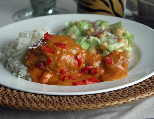 Rezept für Huhn in Erdnussauce