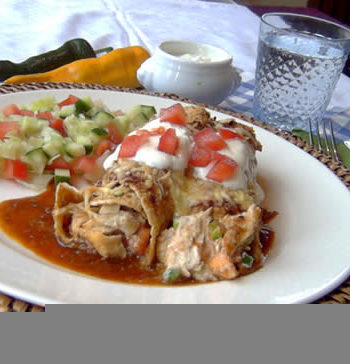 Rezept für Enchiladas - überbackene Tortillas