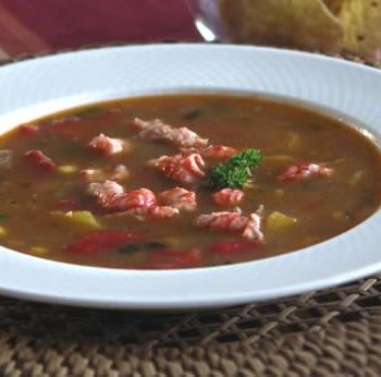 Suppe mit Krebsfleisch - crab soup