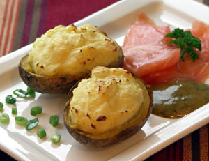 Baked Potatoes with Lox (Backkartoffeln mit Lachs)