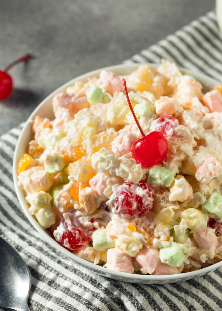 Rezept für Fruchtsalat Ambrosia aus den USA