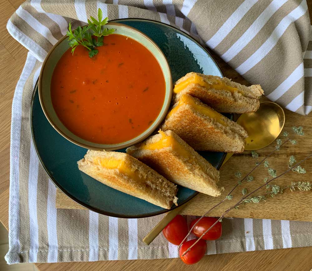 USA-Rezept für Grilled Cheese mit Tomatensuppe