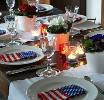 Dekoration für USA-Tisch