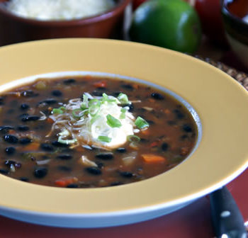 USA-Rezept für Black Bean Soup - Schwarzbohnensuppe