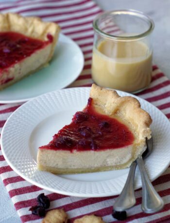 Rezept für amerikanische Cranberry Eggnog Tarte