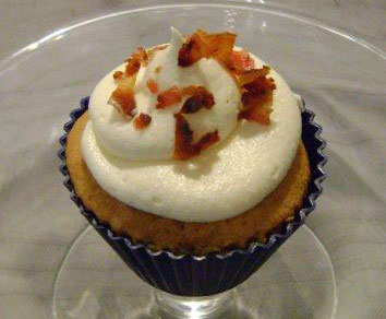 French Toast Cupcakes with Bacon Sprinkles