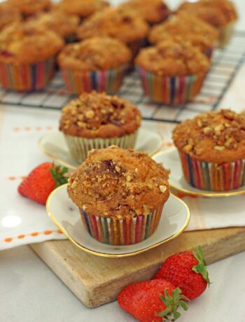 Amerikanisches Rezept für schnelle Rhubarb Muffins