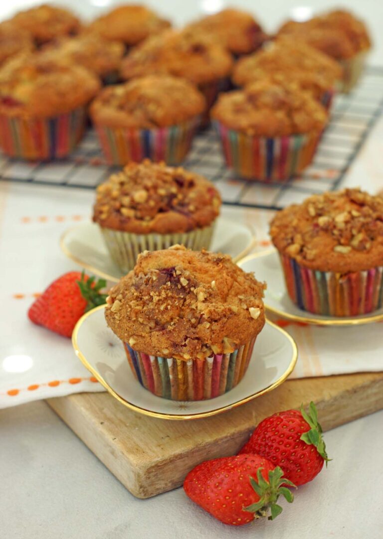 Amerikanisches Rezept für schnelle Rhubarb Muffins