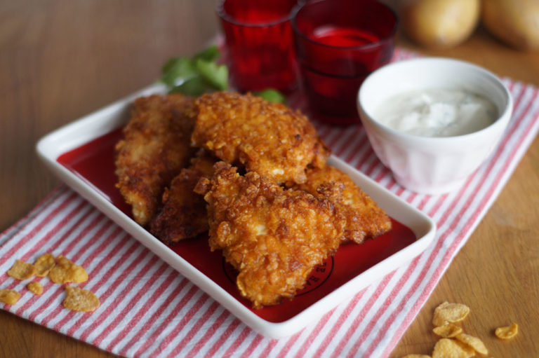 Cornflakes Fried Chicken (Nuggets selbst gemacht) USA kulinarisch