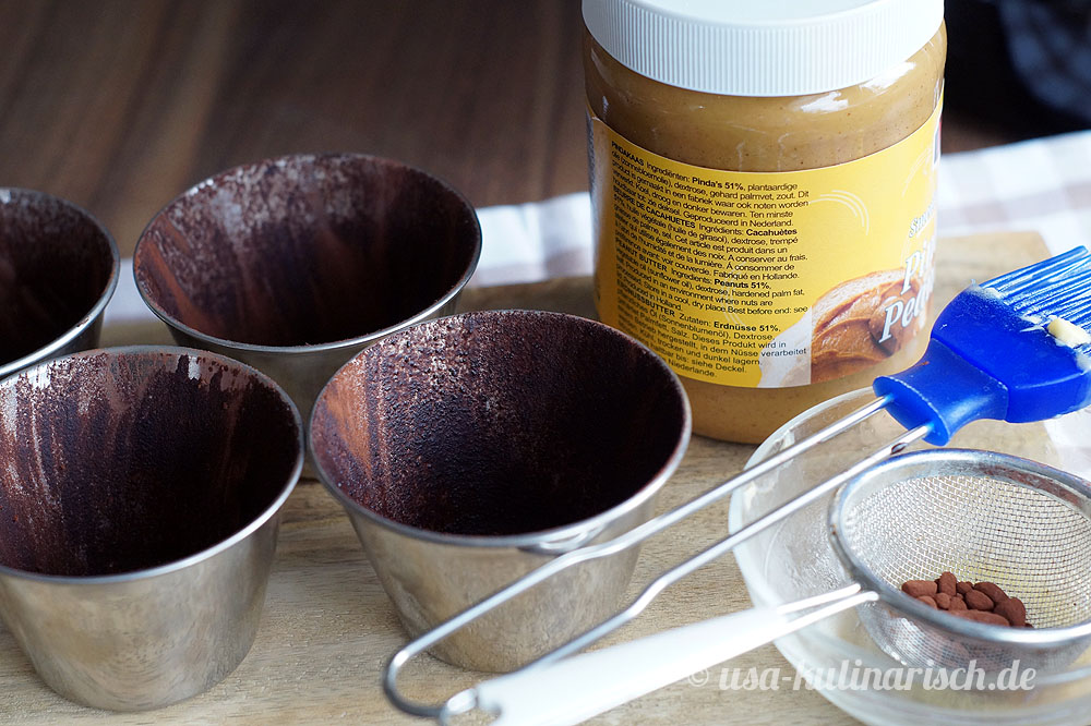 Förmchen für Peanut Butter Chocolate Lava Cakes