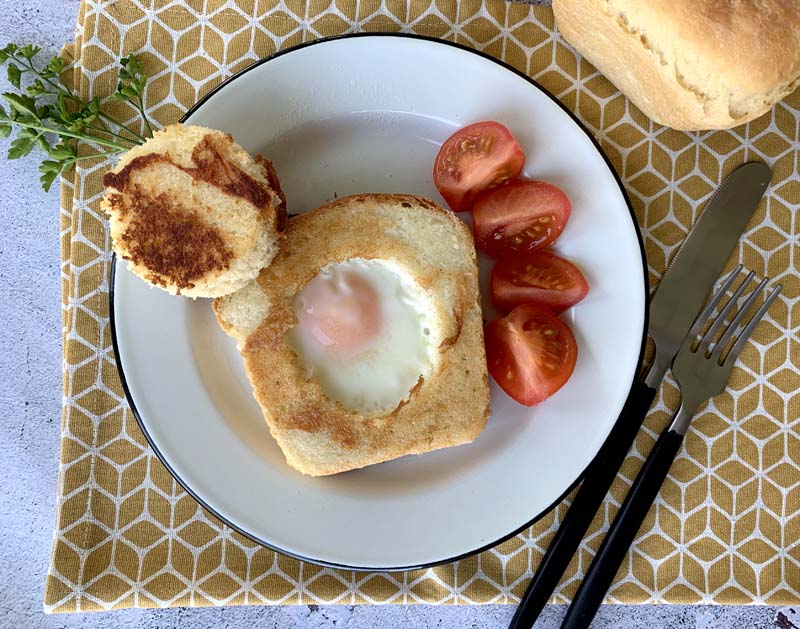 Rezept für Egg in a hole / Toast mit Ei