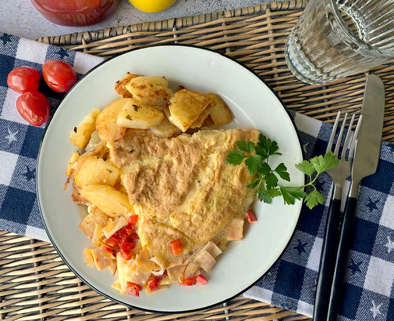 Western Omelette (mit Paprika &amp; Schinken) | USA kulinarisch