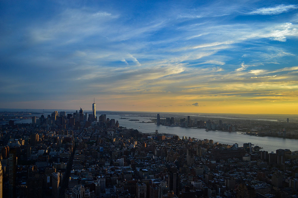 New York City bei Sonnenuntergang