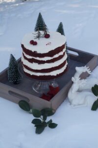 Red Velvet Cake im Schnee