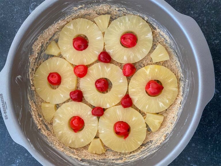 Pineapple upside down Cake (gestürzter Ananaskuchen)