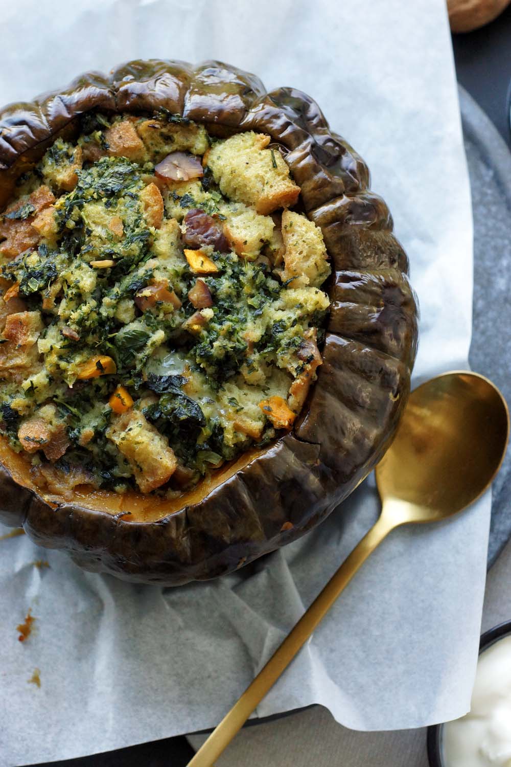 Stuffed Pumpkin for a vegetarian Thanksgiving | USA kulinarisch