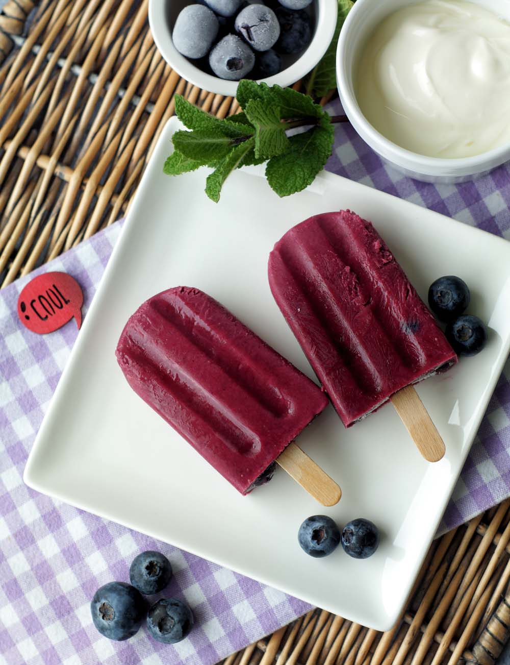 Rezept für Blueberry Frozen Yogurt Popsicles