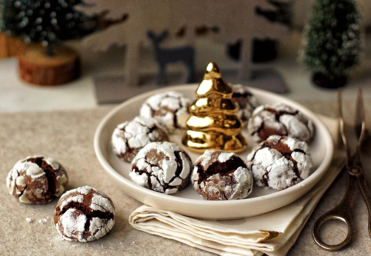 Rezept für Chocolate Crinkle Cookies 