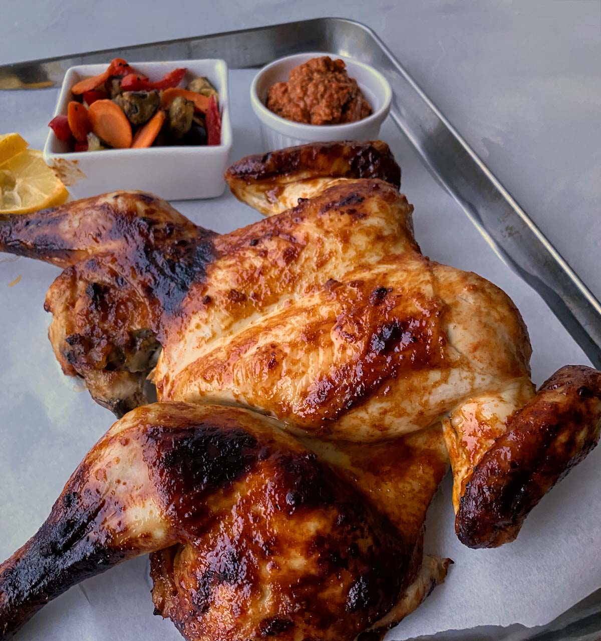 Roadkill Chicken (Platthuhn / Backofen) | USA kulinarisch