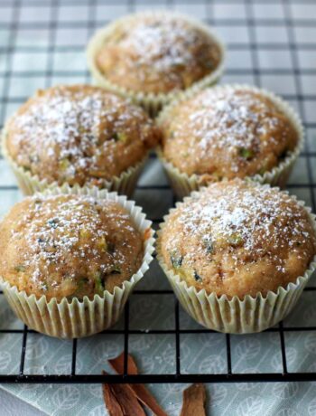 Amerikanisches Rezept für Zucchini Muffins mit wenig Zucker