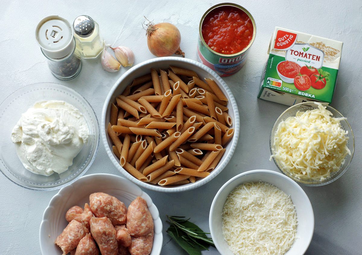 Zutaten für das Rezept Baked Zitis wie von den Sopranos