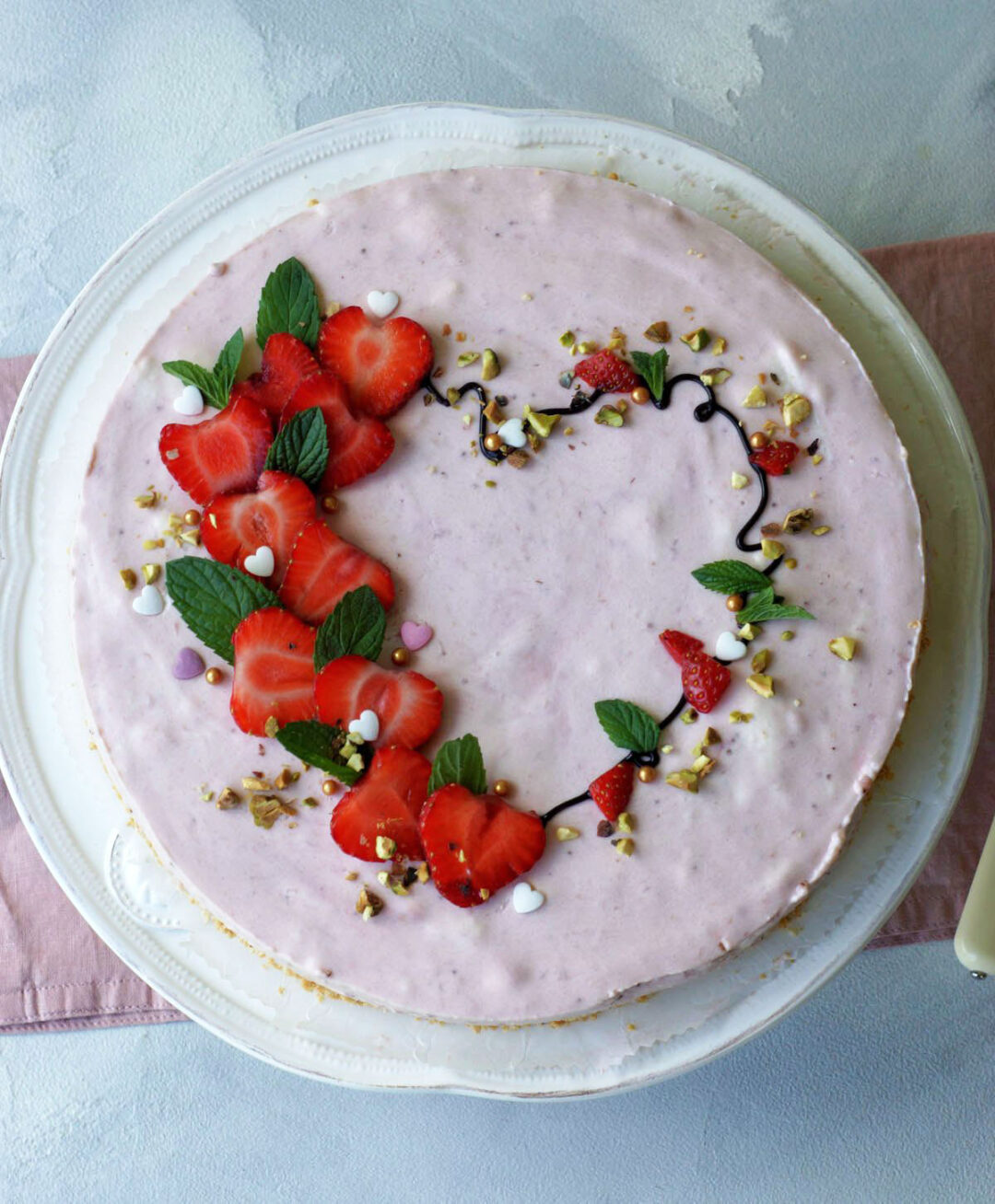 Rezept für Strawberry Milkshake Pie ohne Backen