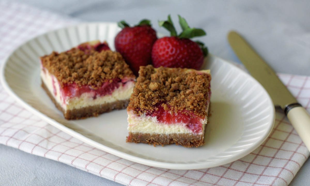 Zutaten für Strawberry Cheesecake Bars, Erdbeer-Käsekuchen