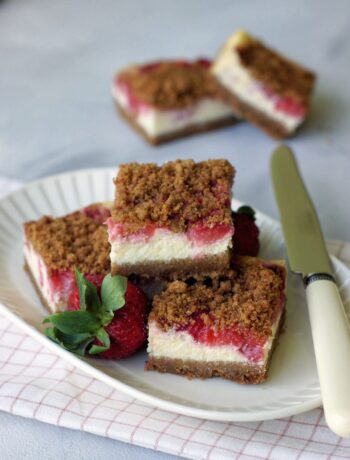 Amerikanisches Rezept für Strawberry Cheesecake Bars