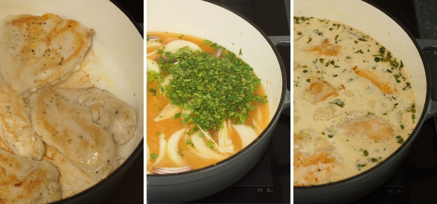 Zubereitung von Cilantro Lime Chicken aus der Pfanne