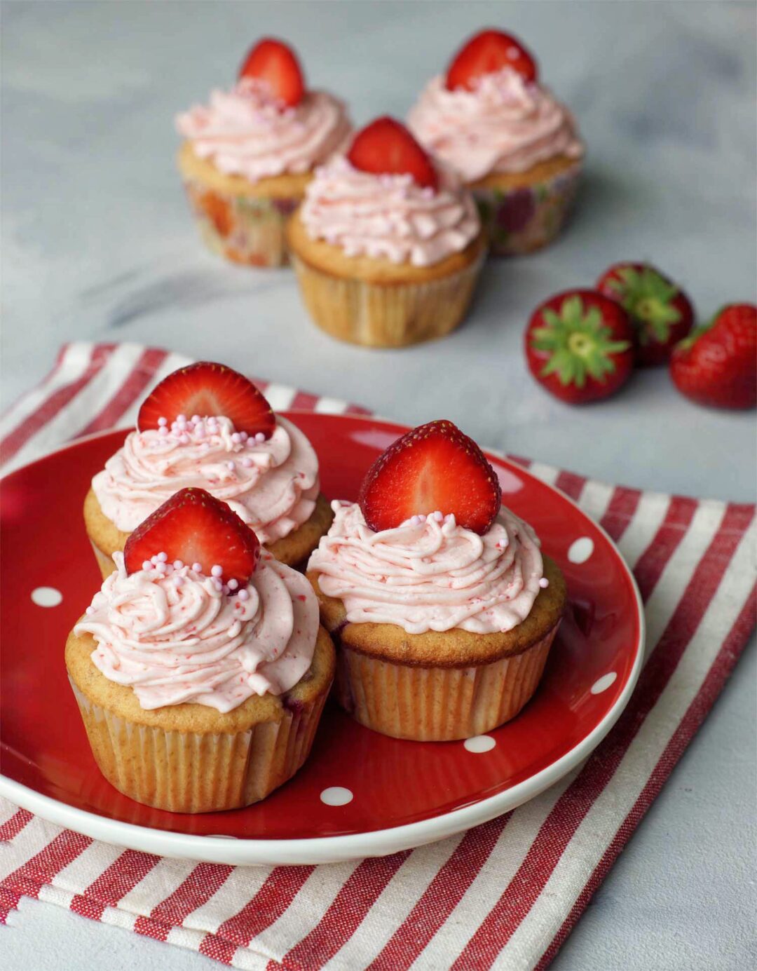 Amerikanisches rezept für Strawberry Cupcakes