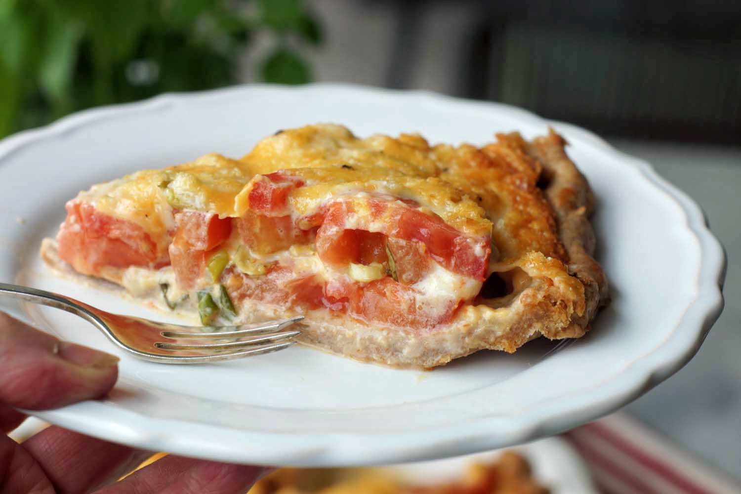 Amerikanisches Rezept für Tomate Pie aus den Südstaaten