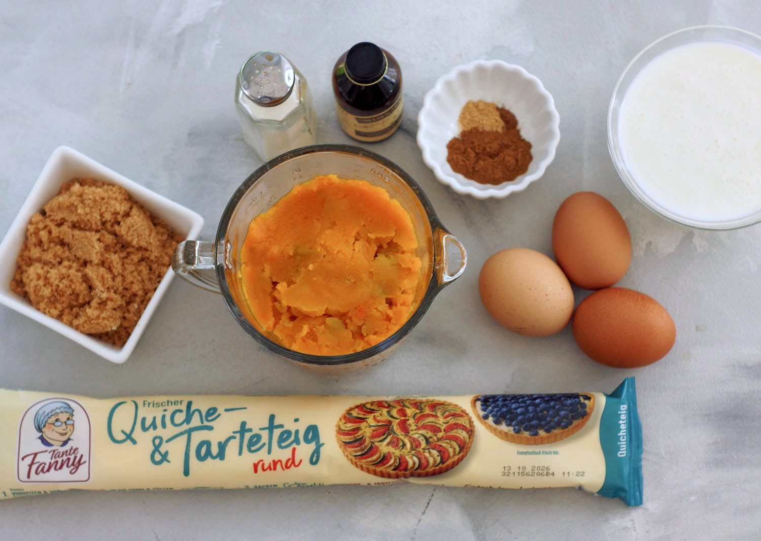 Zutaten für Easy Pumpkin Pie aus Amerika